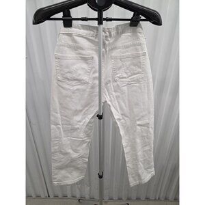 ISIS Women's White Cropped Jeans Size 29 Regular Stretch Denim Embroidered
